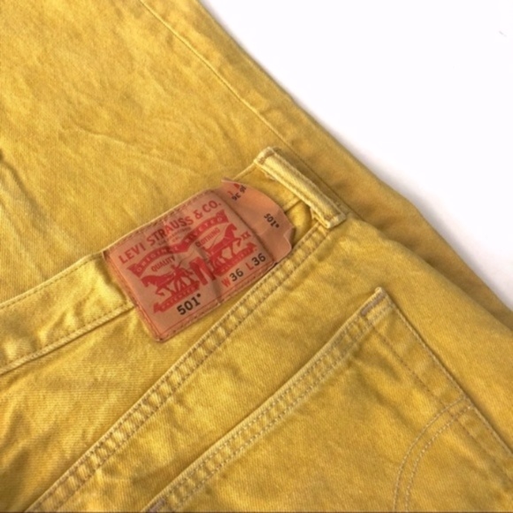 yellow levi jeans
